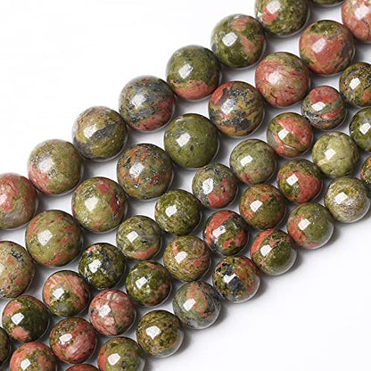 90pcs 4mm Natural Unakite Gemstone Beads Round Loose Beads for Jewelry Making DIY Bracelet Necklace