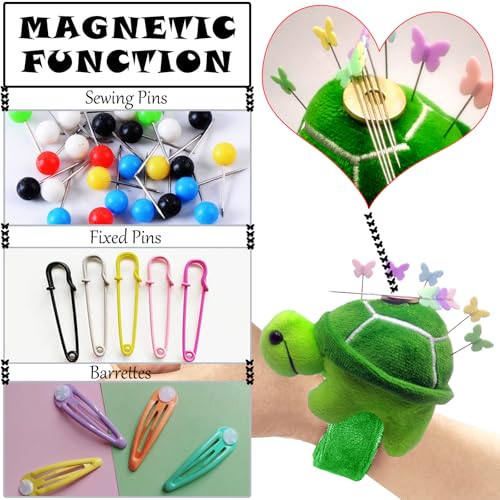 Cute Turtle Wrist Pin Cushion for Sewing with Magnetic