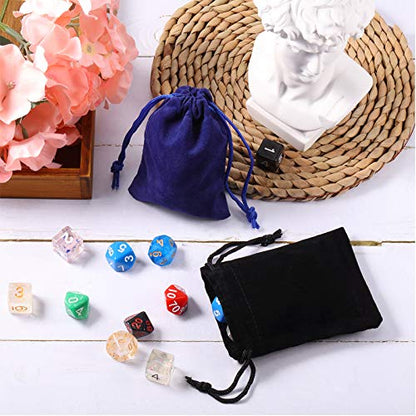 16 Pcs Mini Dice Bags Bulk 8 Colors Suede Velvet Gift Bags 4x3 Inch (16 Count)