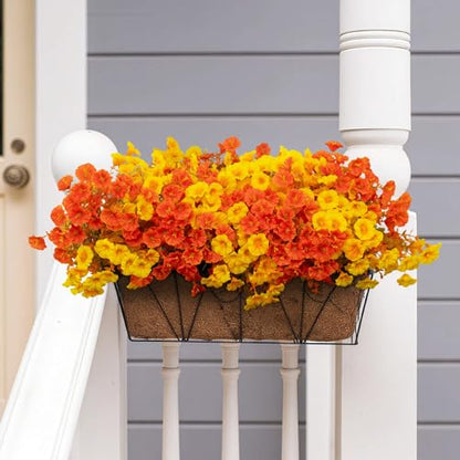 16 Bundles Artificial Fake Fall Flowers Plants for Outdoor Decoration (16 Count)