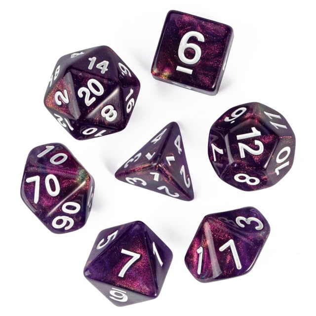 DND Dice Set D&D Polyhedral Dice with Dice Bag (7 Count)