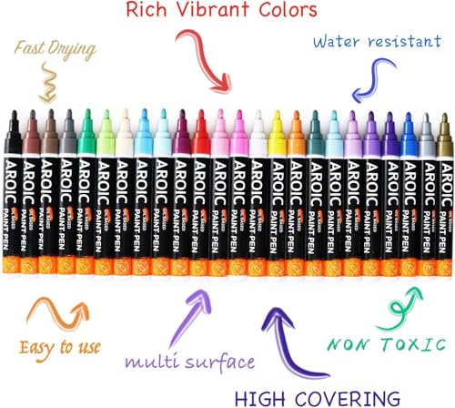 144Pcs Oil Based Paint Pens for Rock Painting (144 Count)