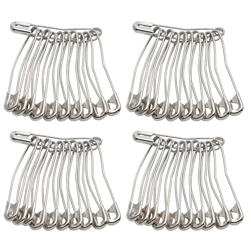 120 PCS 2-1/4" / 57mm Curved Safety Pins, Bent Quilting Pins Silver (120 Count)