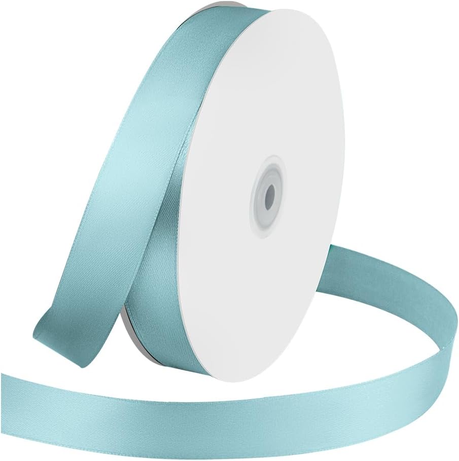 1 Inches x 100 Yards Polyester Satin Ribbon, Solid Color Baby Blue Satin Ribbon for Crafts, Gift Wrapping, Hair Bows, Wedding Party Decoration, Bow Making & Other Projects (Baby Blue) - Crafty Corner