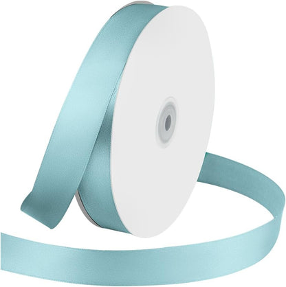 1 Inches x 100 Yards Polyester Satin Ribbon, Solid Color Baby Blue Satin Ribbon for Crafts, Gift Wrapping, Hair Bows, Wedding Party Decoration, Bow Making & Other Projects (Baby Blue) - Crafty Corner