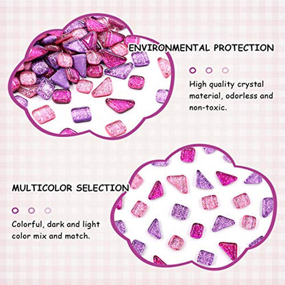 1 Pound Mixed Colors Shine Crystal Series Mosaic Tiles Assortment Kit