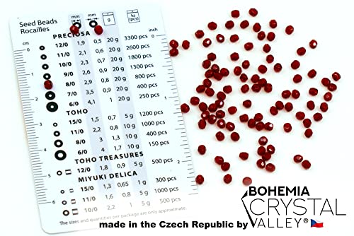100 pcs Faceted Fire Polished Pressed Czech Glass Beads 3mm (100 Count)
