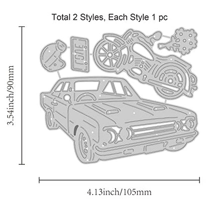 Car and Motorcycle Cutting Dies for Card Making Love Licence Plate Cut Die for DIY Scrapbooking Journal Embossing Paper Craft Decor