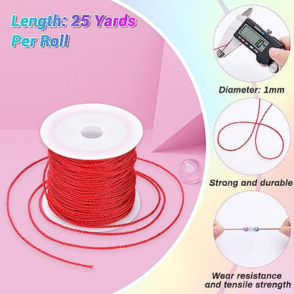 20 Rolls Wax String for Bracelet Making (1500 Foot)