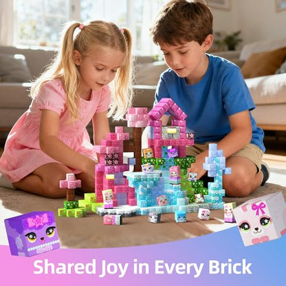 Magnetic Blocks 100PCS Kids Pink Princess Castle Building Blocks