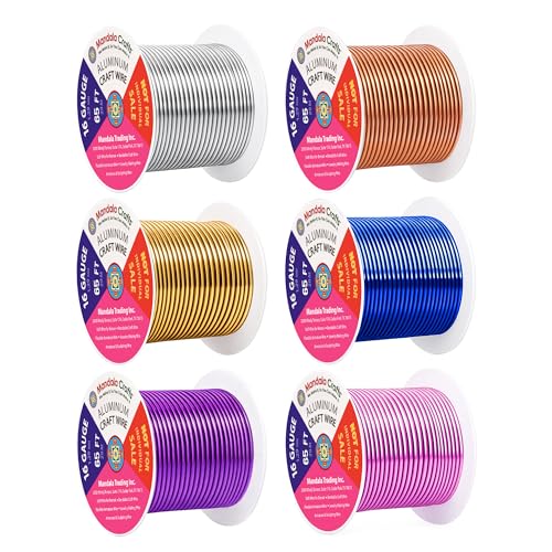 16 GA Gold Blue Purple Assorted Anodized Aluminum Craft Wire (390 Foot)