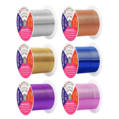 16 GA Gold Blue Purple Assorted Anodized Aluminum Craft Wire (390 Foot)