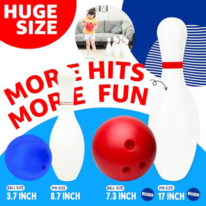 17 Inch Huge Bowling Set with Storage Bag (9 Count)