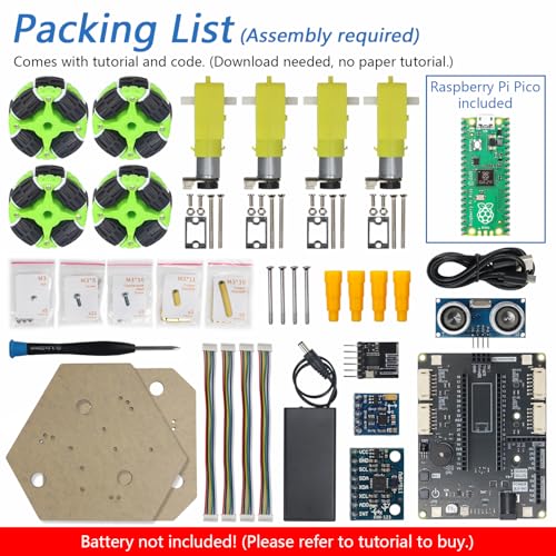Omni Wheel Car Kit for Raspberry Pi Pico