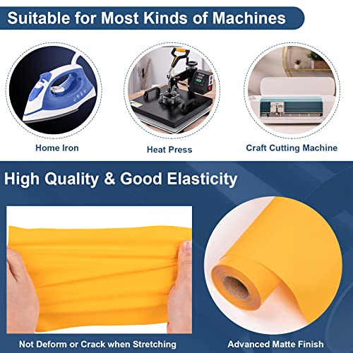 Yellow Heat Transfer Vinyl Rolls 12" x25ft Iron on Vinyl