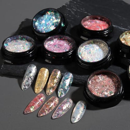 Holographic Mermaid Nail Art Glitter Iridescent Flakes (2.5 Ounce)