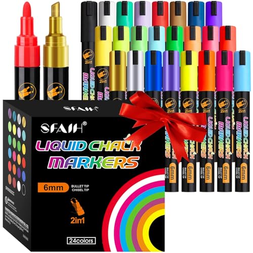 Liquid Chalk Markers for Blackboard (24 Count)