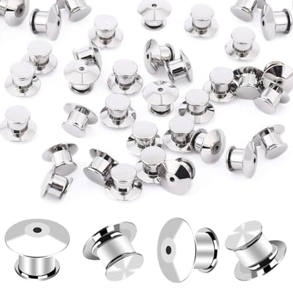 200Pcs Metal Locking Pin Backs for Enamel Lapel Badges (200 Count)