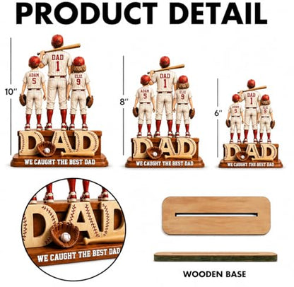 Personalized Baseball Dad Wooden Plaque