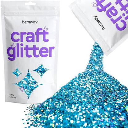 Craft Glitter Ocean Blue Holographic 100g Extra Chunky Glitter
