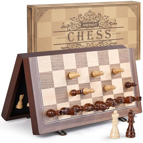 15'' Magnetic Wooden Chess Set for Adults Kids
