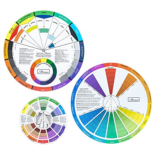 3 Pieces Artist Color Mixing Guides Wheel (2.2928 Ounce)