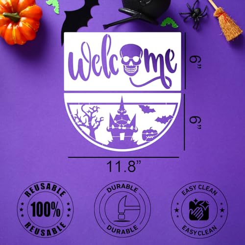 Halloween Stencils for Painting on Wood Halloween Stencils for Door Mats (18 Count)