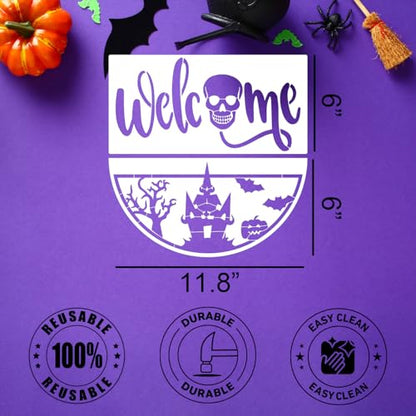 Halloween Stencils for Painting on Wood Halloween Stencils for Door Mats (18 Count)