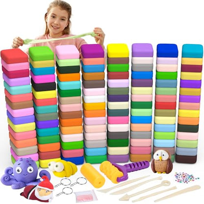 169 Pcs Air Dry Clay 120 Colors Modeling Model Magic Clay for DIY Molding Starter Kit with Sculpting Tools