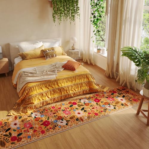 Runners for Hallways Kitchen Runner Rug Non Slip 2'x10' Long Washable Rugs with Rubber Backing Soft Floral Carpet Runner for Hallways