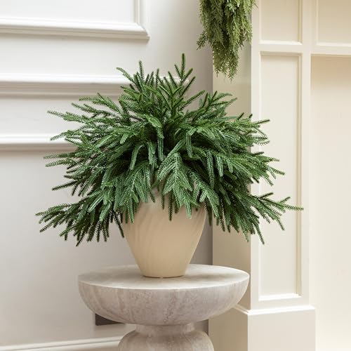 12 Pcs Artificial Norfolk Pine Branches (12 Count)