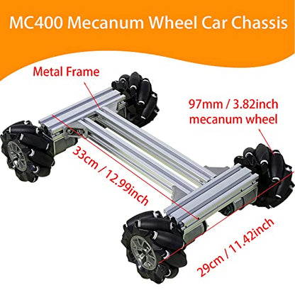 Mecanum Wheel 4wd Metal Robot Car Chassis Control Learning Kit for Arduino Raspberry Pie Microbit with DC Encoder Motor