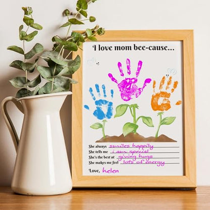 Handprint Floral Flower Bouquet Handprint Craft DIY for Mothers Day Card