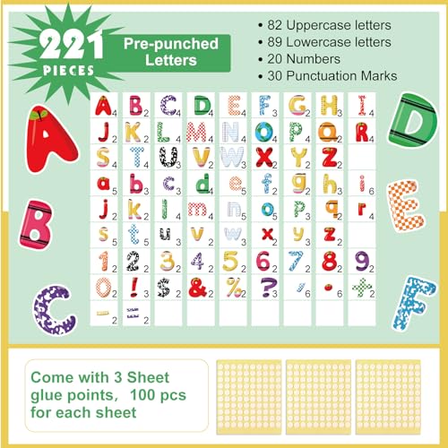 221 Pcs Back to School Bulletin Board Letters for Classroom (221 Count)