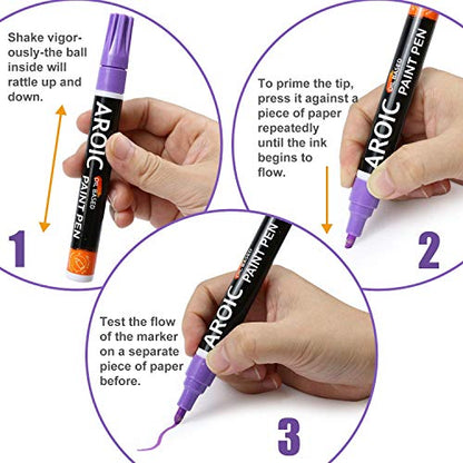 48 Pack Oil Based Paint Markers Medium Tip Rock Painting Pens (48 Count)