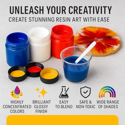 24 Color Pigment Paste for Epoxy Resin Set (24 Count)