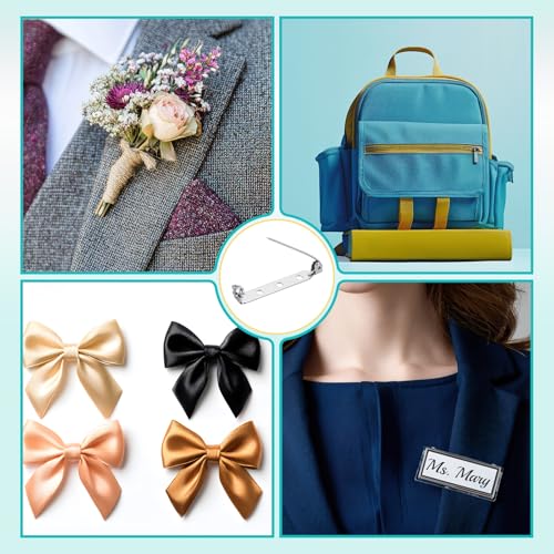 100 Pcs Brooch Pin Backs Bar Pins Backs for Crafts Safety Clasp with Plastic Box (100 Count)
