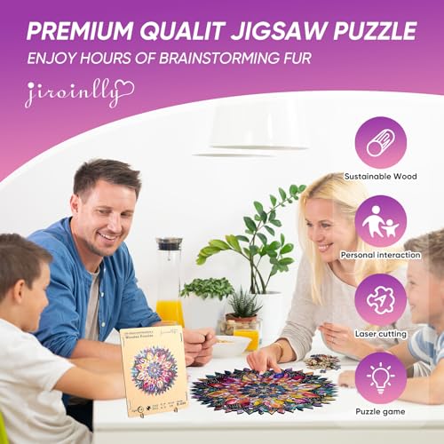 Wooden Puzzles for Adults Diamond Mandala 200 Pieces 11.1x11.2 in (200 Count)