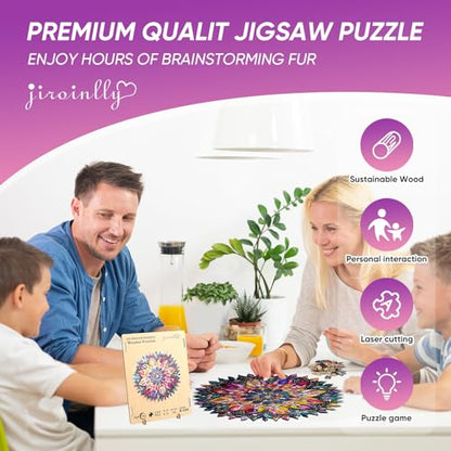 Wooden Puzzles for Adults Diamond Mandala 200 Pieces 11.1x11.2 in (200 Count)