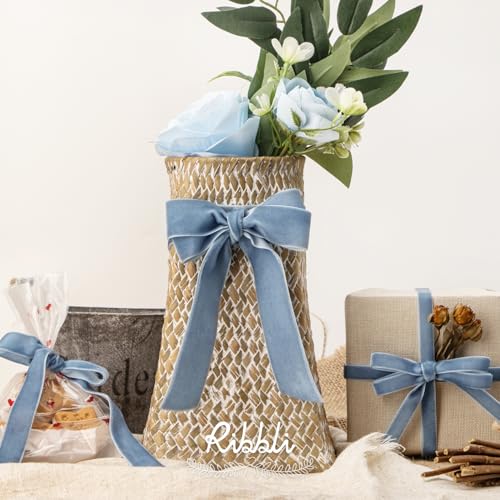 Dusty Blue Velvet Ribbon 3
