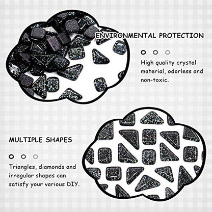 1 Pound Black Shine Crystal Series Mosaic Tiles Assortment Kit (15.87 Ounce)