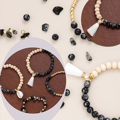 Jewelry Making Supplies Kit Natural Stone Beads for Irregular Natural Stone with for DIY Craft Bracelet Necklace Earrings for Adults