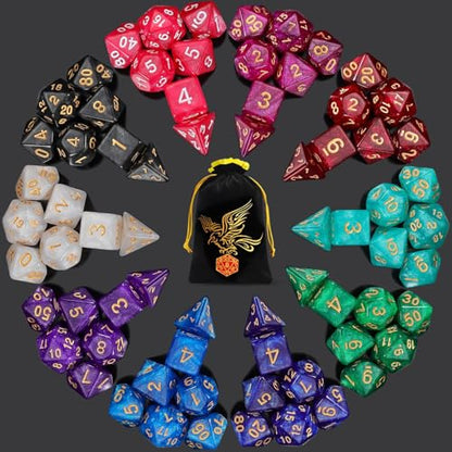 10 Sets Polyhedral Dice (70 Count)