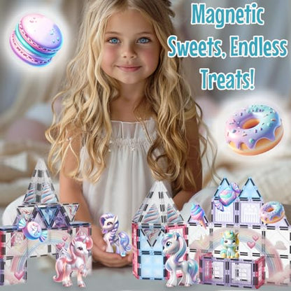 Unicorn Magnetic Tiles (61 Count)