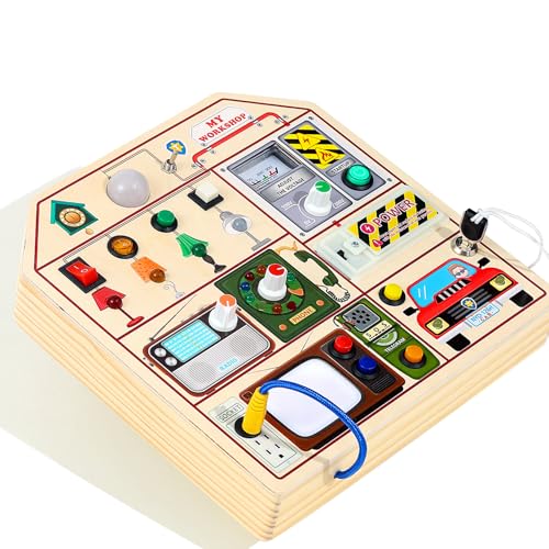 Montessori Wooden Busy Board for Toddlers 3 4 5 Years Old
