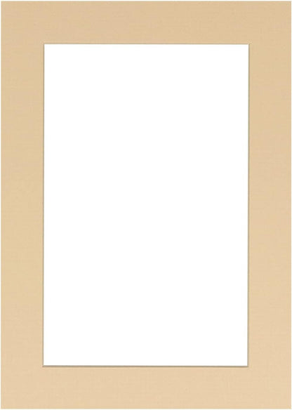 Pack of TEN 11x14 Mats Bevel Cut for 8.5x11 Photos - Acid Free Beige Precut Matboards For Pictures, Photos, Framing - 4-ply Thickness