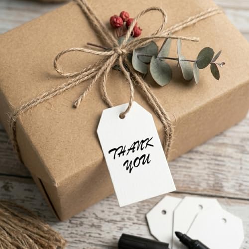 200 PCS Paper Gift Tags with Free 200 PCS Cotton Strings (200 Count)