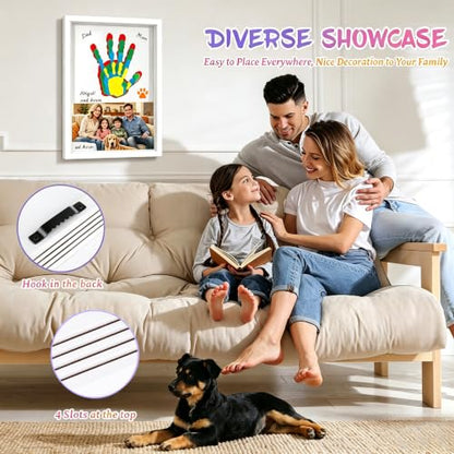 Vertical White Family Handprint Kit 3D Frame Compact Apartment Gift