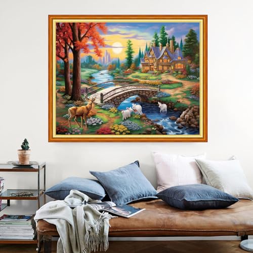 Stamped Cross Stitch Kits Full Range of Embroidery Patterns Starter Kits for Beginners Adult DIY Cross Stitches Needlepoint Kits 11CT