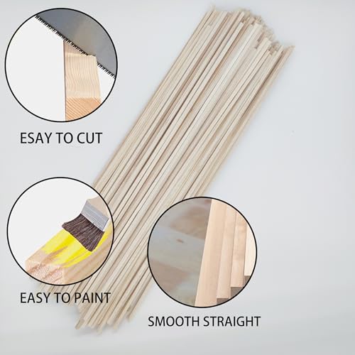 120Pcs 1 8 Inch Balsa Wood Sticks (120 Count)